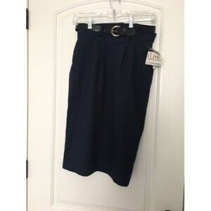 Counterparts Petites Women's Casual Skirt Belted Size 8 Petite Blue